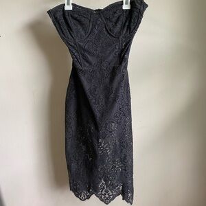 Size medium for love and lemons black lacy bustier mini dress